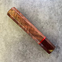 Custom Japanese Knife handle (wa handle) for 240mm - Curly Walnut with vintage poker chip and katalox