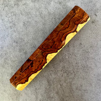 Custom Japanese Knife handle (wa handle) for 240mm - Two tone ironwood burl