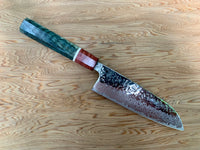 Tsunehisa AUS10 Tsuchime Damascus Santoku - Curly Mango