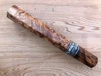 Custom Japanese Knife handle (wa handle) for 240-270mm - Honduran Rosewood Burl and Desert Ironwood Burl