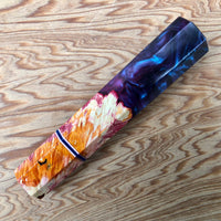 Custom Japanese Knife handle (wa handle) for 210mm - box elder burl hybrid