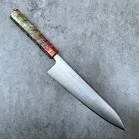 Custom Tsunehisa Ginsan 3 Migaki Gyuto 210mm - Double dyed maple burl