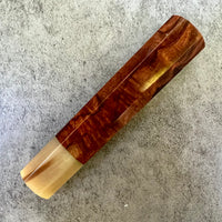 Custom Japanese Knife handle (wa handle) for 165-210mm: Ironwood burl and blonde horn