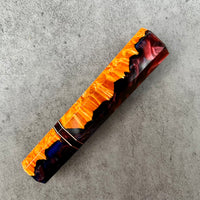 Custom Japanese Knife handle (wa handle) for 165-210mm : Orange dyed box elder burl hybrid