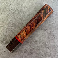 Custom Japanese Knife handle (wa handle) for 240mm - Cocobolo, African Blackwood and vintage poker chip