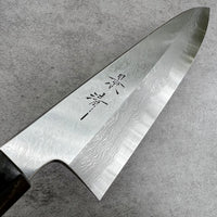 Custom Kagekiyo Yoshikazu Tanaka B1 Damascus 210 mm Gyuto - Birds Eye Desert Ironwood and horn