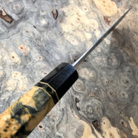 Custom Hatsukokoro Inazuma Aogami Super Nakiri 165mm - Yellow Cedar Burl