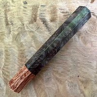 Custom Japanese Knife handle (wa handle) for 165-210mm - black dyed maple burl and bubinga