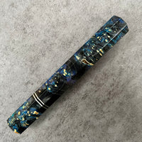 Custom Japanese Knife handle (wa handle) for 240mm - Black and Blue dyed box elder