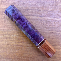 Custom Japanese Knife handle (wa handle) for 240mm - Dyed quilted maple and bubinga