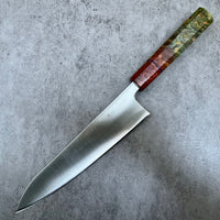 Custom Tsunehisa Ginsan 3 Migaki Gyuto 210mm - Double dyed maple burl
