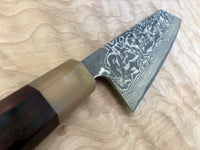 Custom Takeshi Saji R2/SG2 Damascus Bunka 180mm - Rosewood with blonde horn