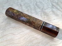 Custom Japanese Knife Handle (Wa Handle) - Spalted Mango Burl and Sonoran Desert Ironwood