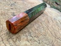 Custom Japanese Knife handle (wa handle) - Dyed curly maple with spaghetti oak