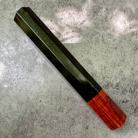 Custom Japanese Knife handle (wa handle) for 240mm - Gabon ebony and curly Siamese rosewood