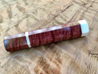 Custom Japanese Knife Handle (Wa Handle) - Dyed Quilted Maple with Faux Ivory