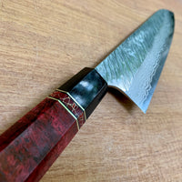 Custom Yu Kurosaki Fujin Hammered 240mm (10”) Gyuto Chef Knife- Dyed Mango Burl
