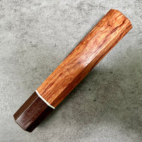 Custom Japanese Knife handle (wa handle) for 240mm - Bubinga and brown ebony