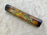 Custom Japanese Knife Handle (Wa Handle) - Litchenberg Burned Osage Orange with Turquoise Inlay