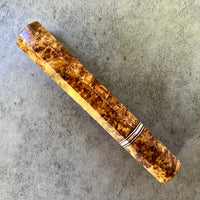 Custom Japanese Knife handle (wa handle) for 210mm: Amboyna burl and copper