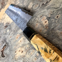 Custom Hatsukokoro Inazuma Aogami Super Nakiri 165mm - Yellow Cedar Burl