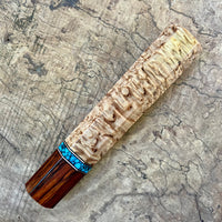 Custom Japanese Knife handle (wa handle) for 240mm - Karelian birch, turquoise and cocobolo