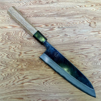 Hatsukokoro Kumokage B2 Santoku 180mm - Teak and horn