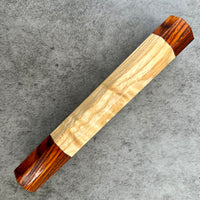 Custom Japanese Knife handle (wa handle) for 240 mm: Curly ash and cocobolo