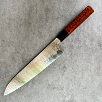 Nigara Hamono Rainbow Damascus B2 Gyuto 240 mm - Snakewood and horn