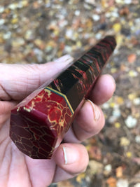 Custom Japanese Knife handle (wa handle) for 240mm - Karelian birch and stone