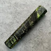 Custom Japanese Knife handle (wa handle) for 240 : Emerald and black dyed box elder