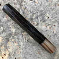 Custom Japanese Knife Handle - Royal Ebony and marbled horn