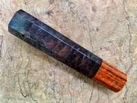 Custom Japanese Knife handle (wa handle) - Dyed curly maple with spaghetti oak