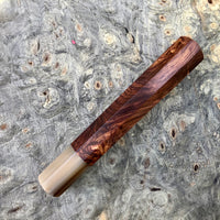 Custom Japanese Knife handle (wa handle) - Honduran Rosewood Burl and horn