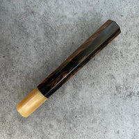 Custom Japanese Knife handle (wa handle) for 240mm - Figured Mun Ebony and blonde horn