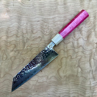 Custom Tsunehisa AUS10 Tsuchime Damascus Bunka 175mm - Cotton candy and pearl