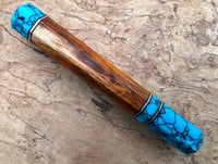 Custom Japanese Knife handle (wa handle) for 210-240 mm - Siamese rosewood and turquoise