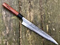 Custom Yu Kurosaki Fujin VG10 Sujihiki 270 mm - Honduran Rosewood and horn