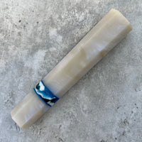 Custom Japanese Knife handle (wa handle) for 240mm : Blue pearl and Frost bite