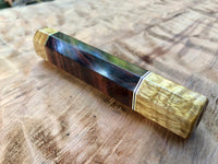 Custom Japanese Knife Handle (Wa Handle) - Crosscut Kingwood and Curly Mango