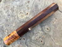 Custom Japanese Knife handle (wa handle) for 240mm - Kingwood and Amboyna burl