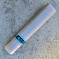Custom Japanese Knife handle (wa handle) for 240mm : Blue pearl and Turquoise