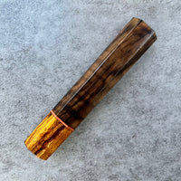 Custom Japanese Knife handle (wa handle) for 165-210mm: Curly Turkish Walnut and Ironwood