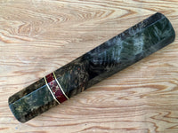 Custom Japanese Knife handle (wa handle) for 210 mm - Black dyed Amboyna Burl
