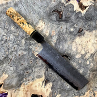 Custom Hatsukokoro Inazuma Aogami Super Nakiri 165mm - Yellow Cedar Burl