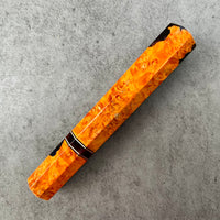 Custom Japanese Knife handle (wa handle) for 165-210mm : Orange dyed box elder burl hybrid