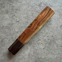 Custom Japanese Knife handle (wa handle) for petty knives: Desert Ironwood and African Blackwood