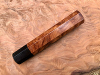Custom Japanese Knife Handle - Curly redwood