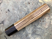 Custom Japanese Knife handle (wa handle) for 240mm - Zebrawood and Ziricote