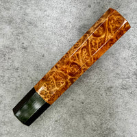Custom Japanese Knife handle (wa handle) for 240mm - Amazing Amboyna Burl and buffalo horn